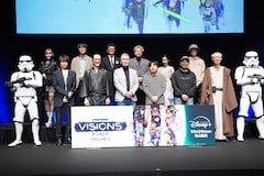 イベントの登壇者。上段左からファイルーズあい、山元隼一監督、小林浩康監督、吉平“Tady”直弘監督、黒沢ともよ、大平晋也監督。下段左から浪川大輔、水野貴信監督、垪和等監督、塩谷直義監督、橘正紀監督、大塚雅彦監督